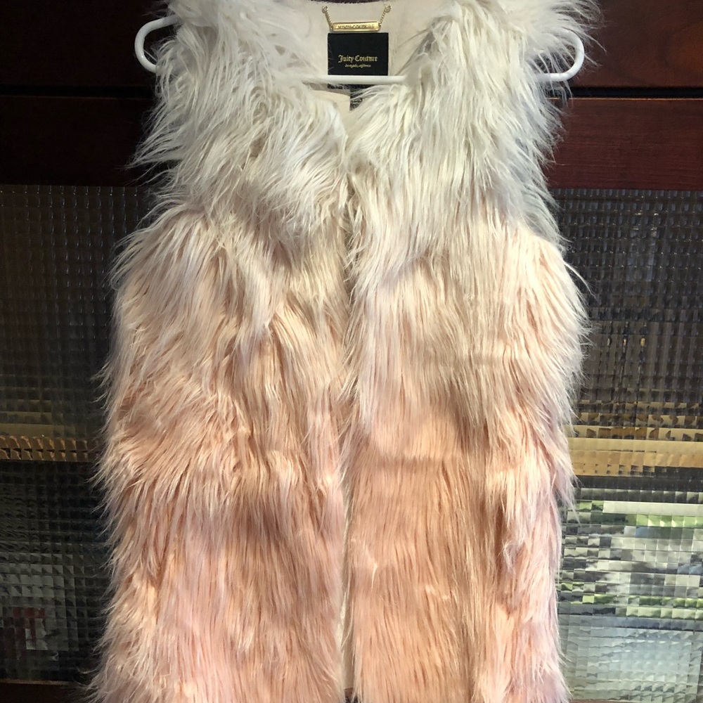 Juicy Couture Pink and White Ombré Vest Size Xs